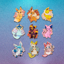 Load image into Gallery viewer, P-PKN: Poki-Monster Pins - Flower Foxes