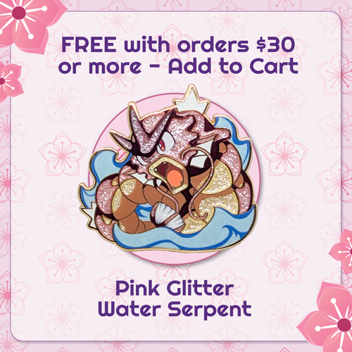 BONUS PIN: PINK Water Serpent - FREE With $30 Purchase ADD TO CART
